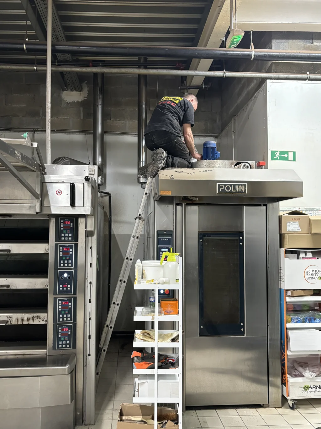 Ramonage d'un four rotatif POLIN dans un centre commercial de Seine-et-Marne