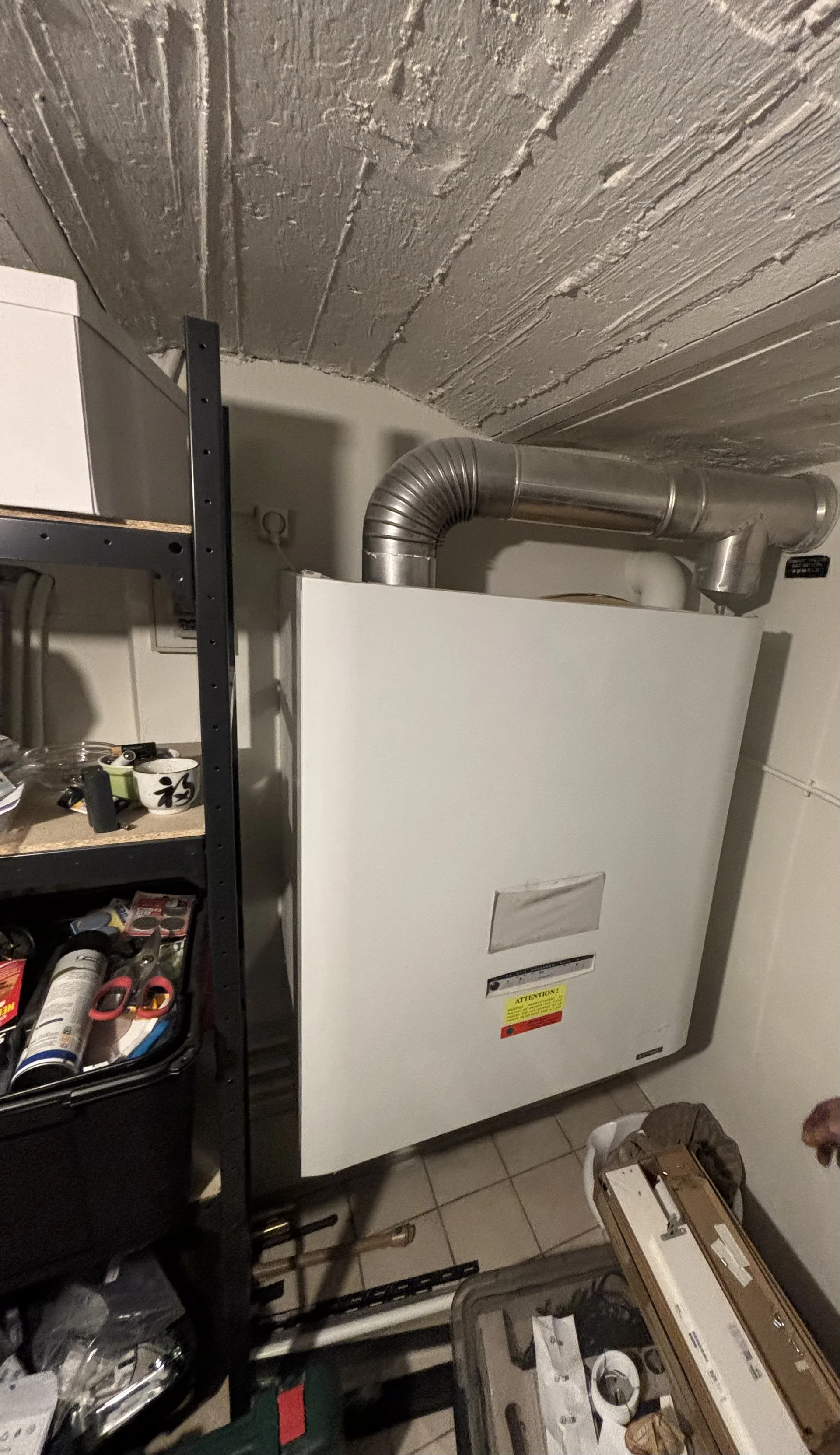 Tubage de conduit de chaudière à gaz terminé